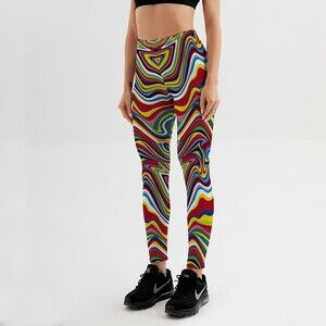 Small Womens Leggings Psychedelic Oil Paint‎ Printed Fitness Leggings Fitness